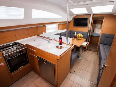 Galley of Stardust, a Elan Impression 40 sailboat at Zadar, Croatia
