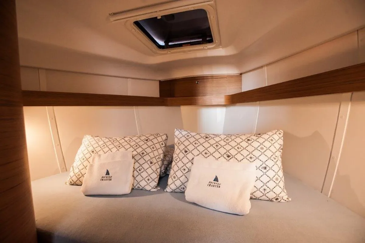 Cabin on Stardust, a Elan Impression 40 sailboat at Zadar, Croatia