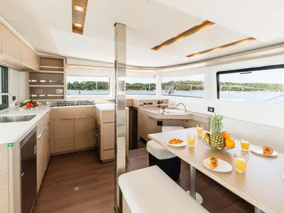 Galley of Poseidon, a Lagoon 46 catamaran at Šibenik, Croatia