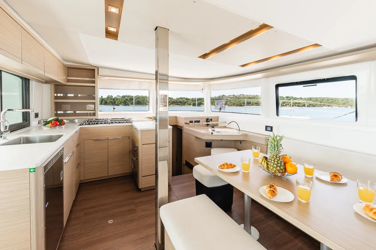 Galley of Poseidon, a Lagoon 46 catamaran at Šibenik, Croatia