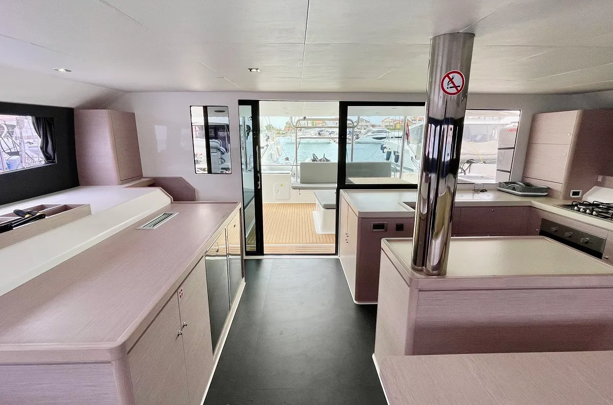 Galley of Mojito, a Dufour 48 Catamaran catamaran at Pirovac, Croatia