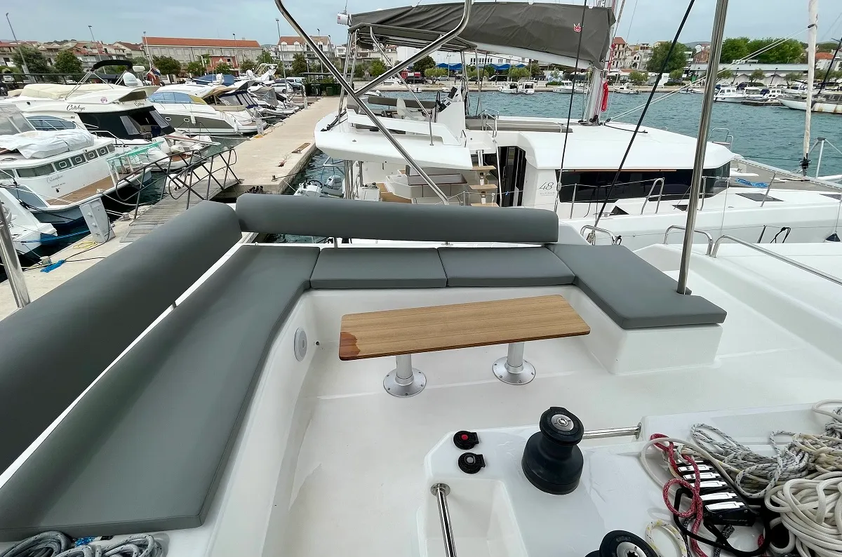 Deck of Mojito, a Dufour 48 Catamaran catamaran at Pirovac, Croatia
