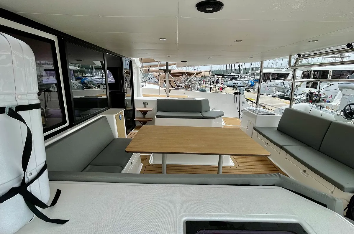 Deck of Mojito, a Dufour 48 Catamaran catamaran at Pirovac, Croatia