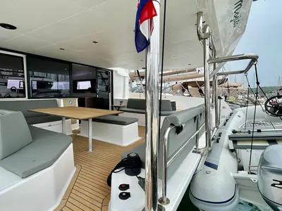 Deck of Mojito, a Dufour 48 Catamaran catamaran at Pirovac, Croatia