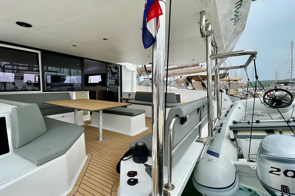 Deck of Mojito, a Dufour 48 Catamaran catamaran at Pirovac, Croatia