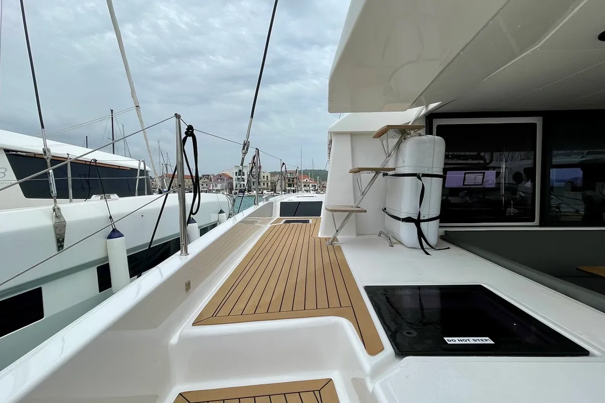 Deck of Mojito, a Dufour 48 Catamaran catamaran at Pirovac, Croatia
