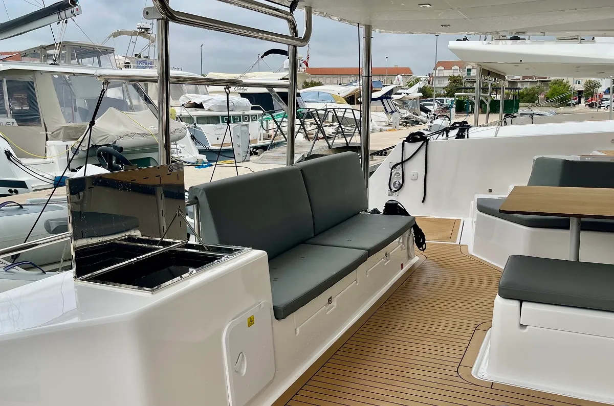 Deck of Mojito, a Dufour 48 Catamaran catamaran at Pirovac, Croatia