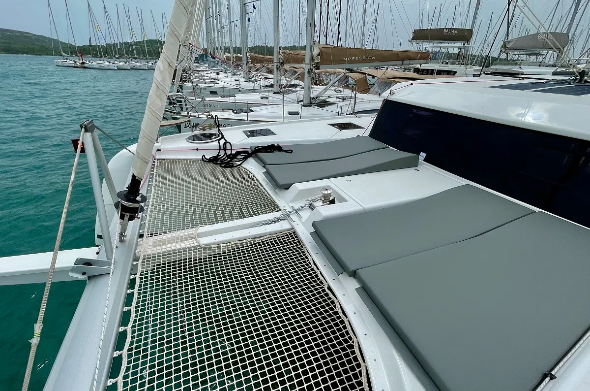 Deck of Mojito, a Dufour 48 Catamaran catamaran at Pirovac, Croatia