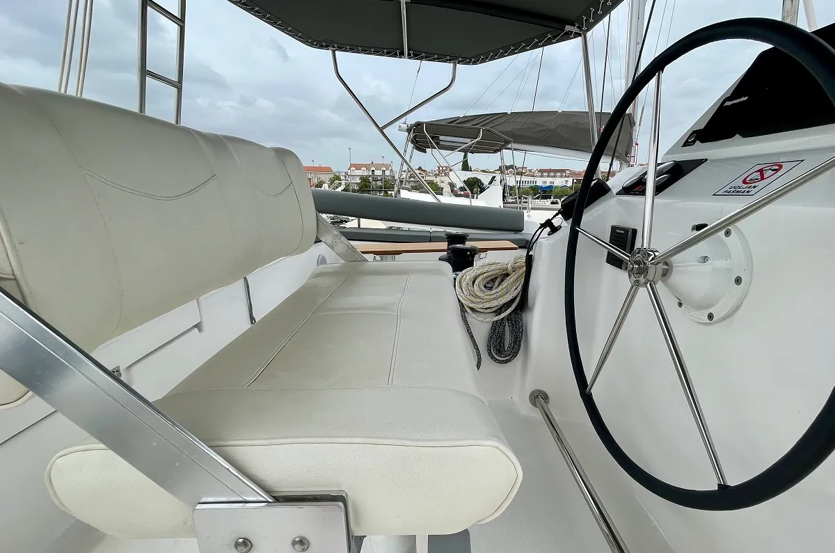 Deck of Mojito, a Dufour 48 Catamaran catamaran at Pirovac, Croatia