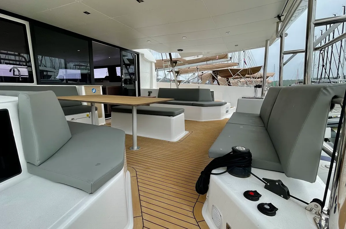 Deck of Mojito, a Dufour 48 Catamaran catamaran at Pirovac, Croatia