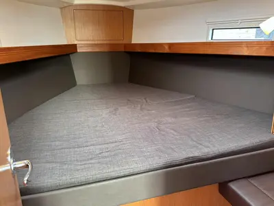 Cabin on Tiger, a Bavaria Cruiser 37 sailboat at Flensburg, Germany