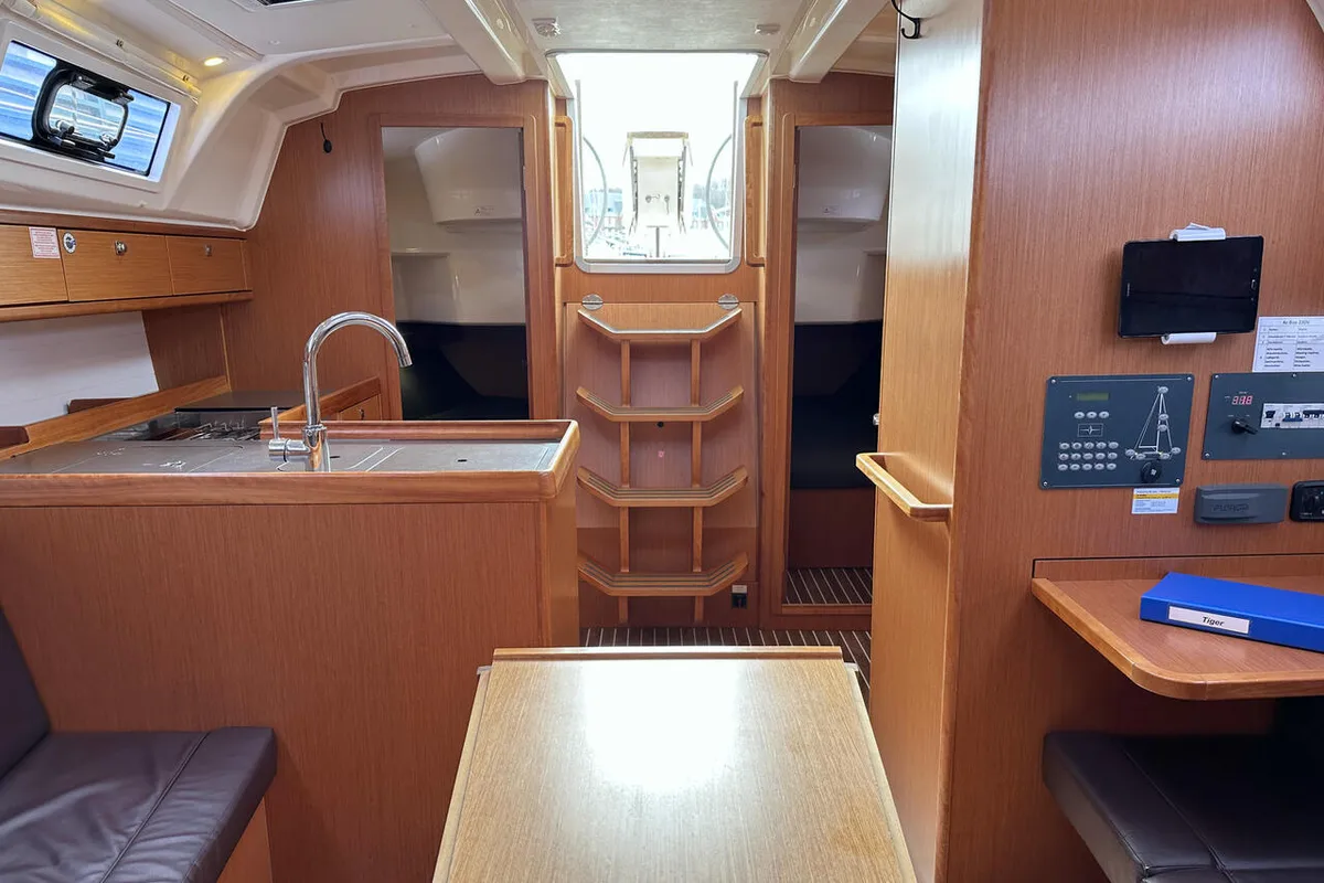 Salon of Tiger, a Bavaria Cruiser 37 sailboat at Flensburg, Germany