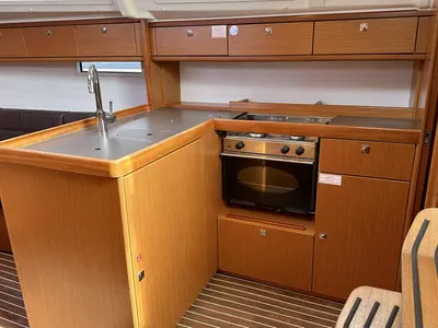 Galley of Tiger, a Bavaria Cruiser 37 sailboat at Flensburg, Germany