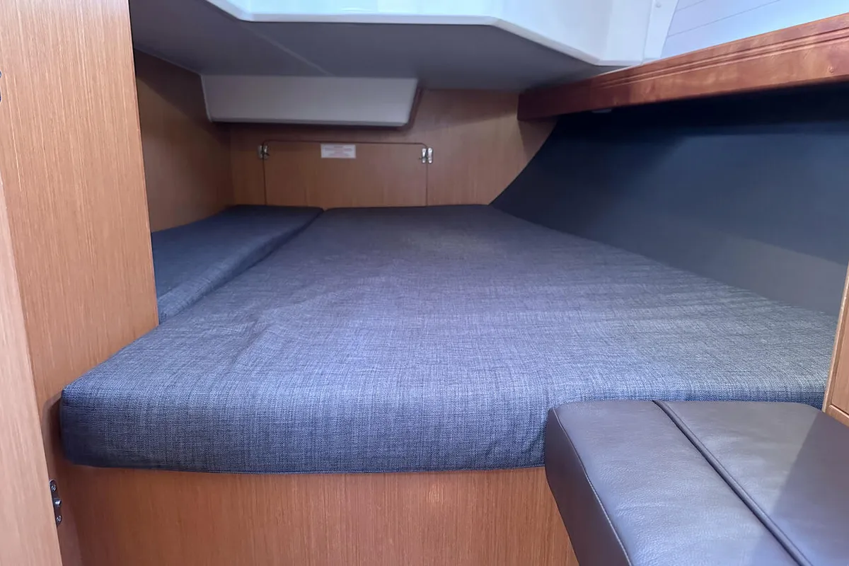 Cabin on Tiger, a Bavaria Cruiser 37 sailboat at Flensburg, Germany