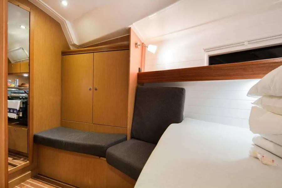 Cabin on Apollon, a Bavaria Cruiser 51 sailboat at Athens, Greece