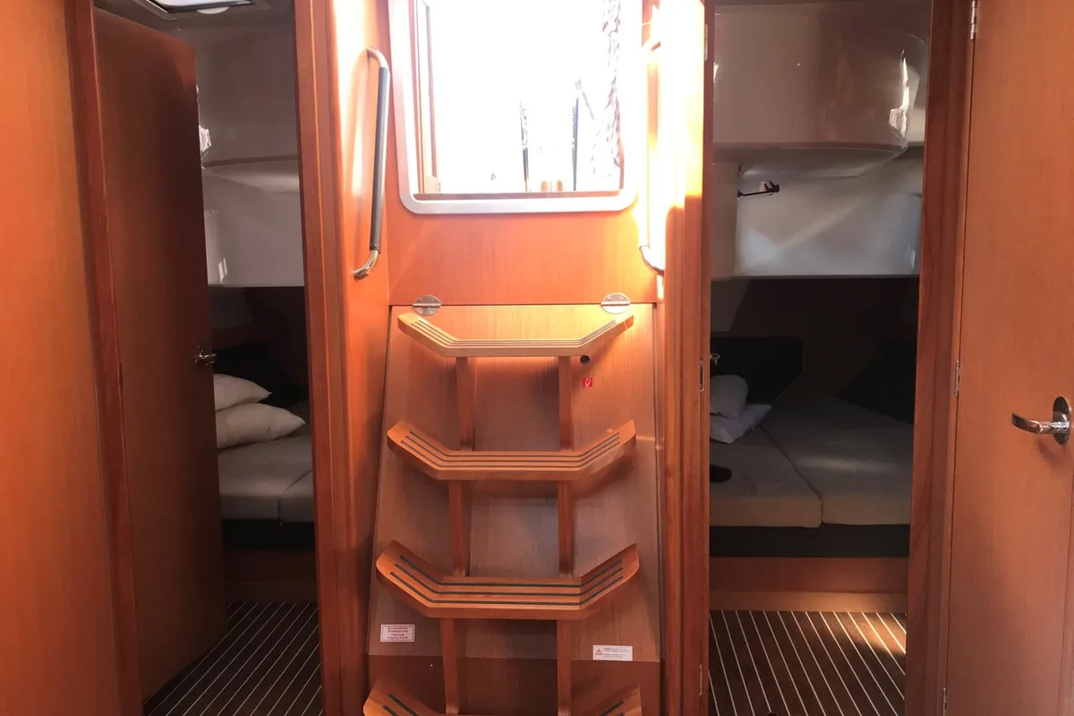 Cabin on Apollon, a Bavaria Cruiser 51 sailboat at Athens, Greece