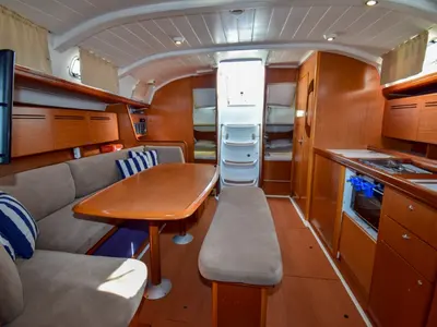 Galley of Blondie, a Beneteau Cyclades 43.4 sailboat at Marmaris, Turkey