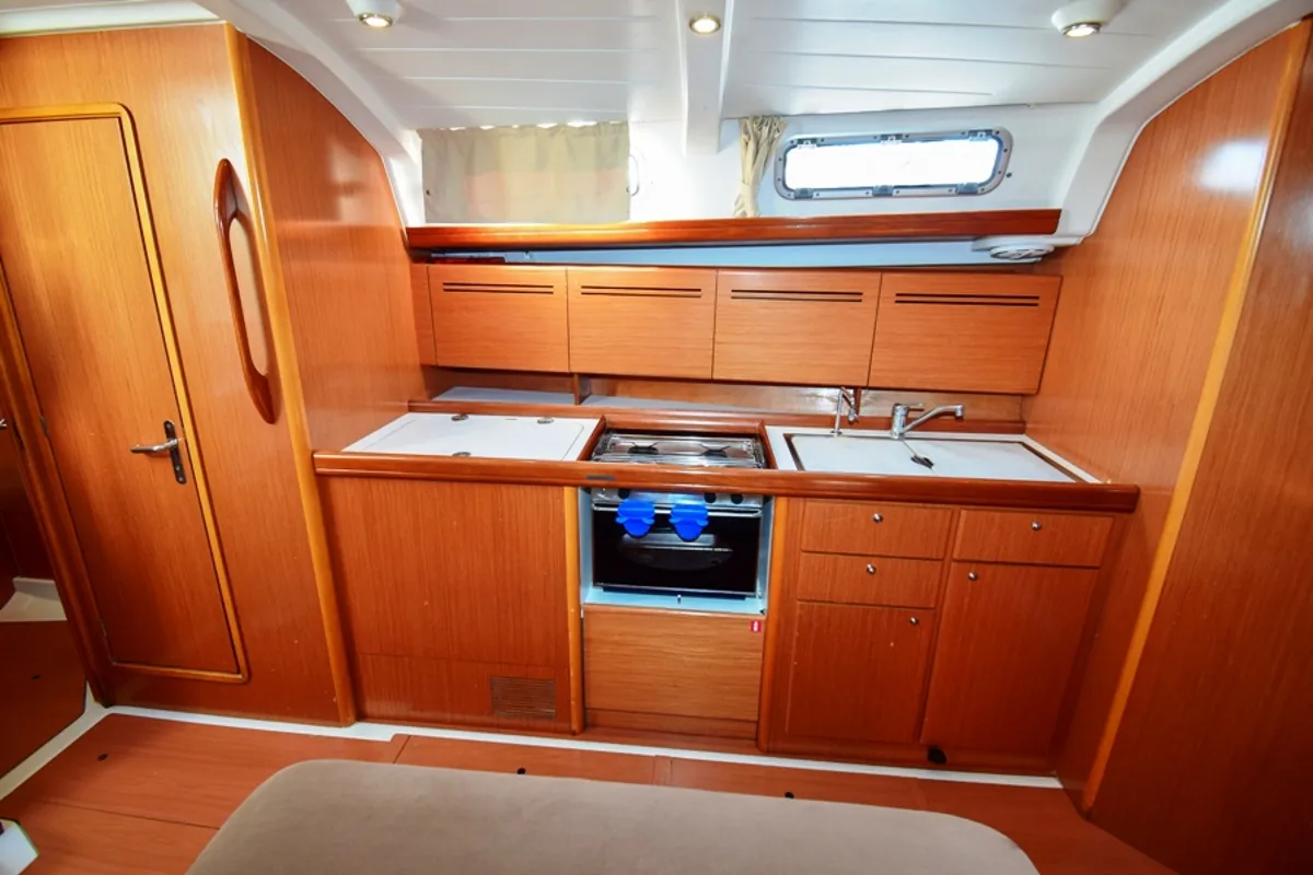 Galley of Blondie, a Beneteau Cyclades 43.4 sailboat at Marmaris, Turkey