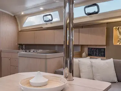 Galley of Sunsail 41.1 Classic, a Beneteau Oceanis 411 sailboat at Procida, Italy