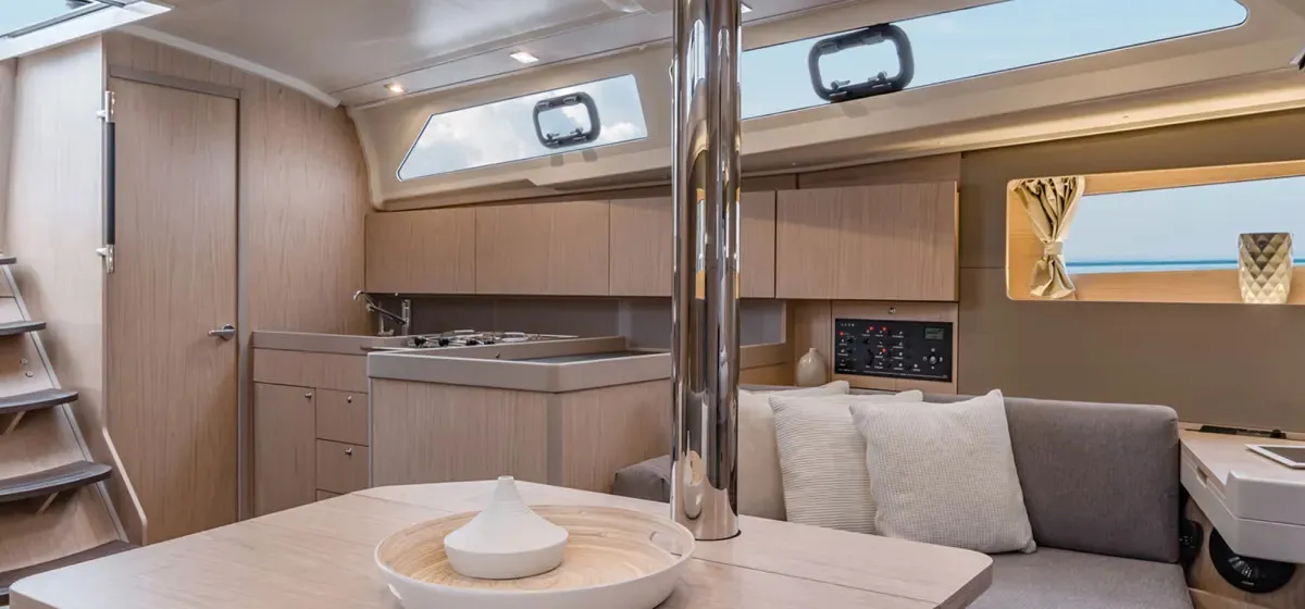 Galley of Sunsail 41.1 Classic, a Beneteau Oceanis 411 sailboat at Procida, Italy