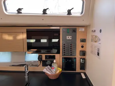 Galley of Rubi, a Hanse 460 sailboat at Šibenik, Croatia
