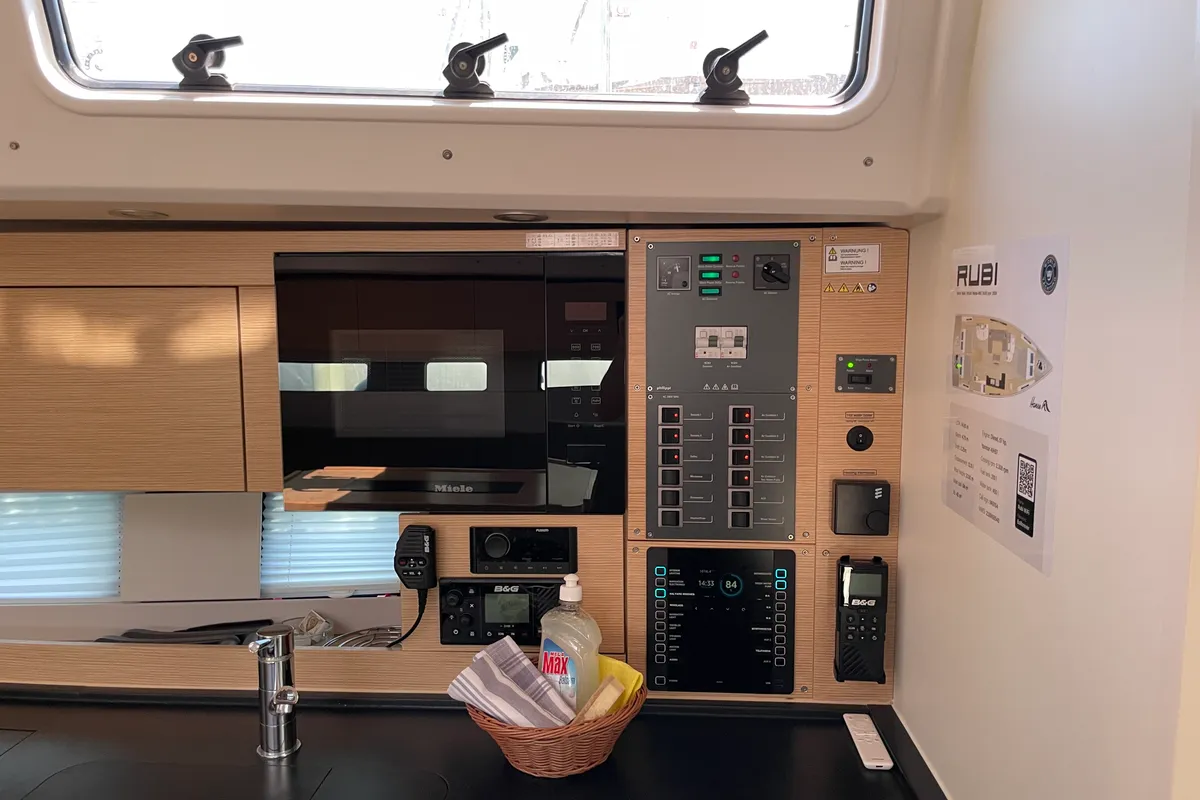 Galley of Rubi, a Hanse 460 sailboat at Šibenik, Croatia