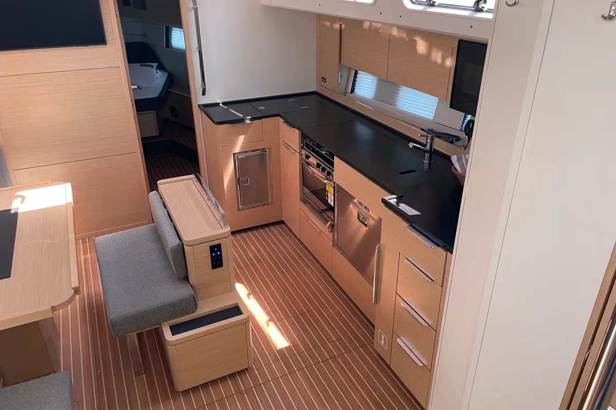 Galley of Rubi, a Hanse 460 sailboat at Šibenik, Croatia