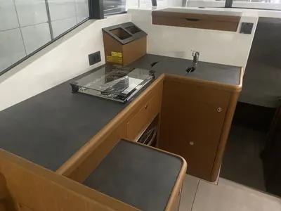 Galley of Fritz, a Beneteau Swift Trawler 35 motorboat at Pula, Croatia