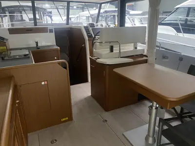 Salon of Fritz, a Beneteau Swift Trawler 35 motorboat at Pula, Croatia