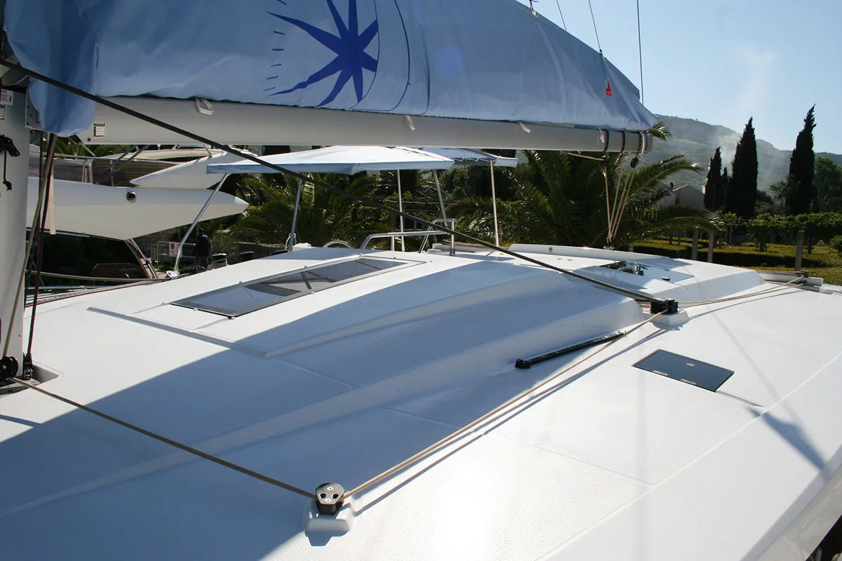 Deck of The Dove , a Lagoon 40 catamaran at Dubrovnik, Croatia