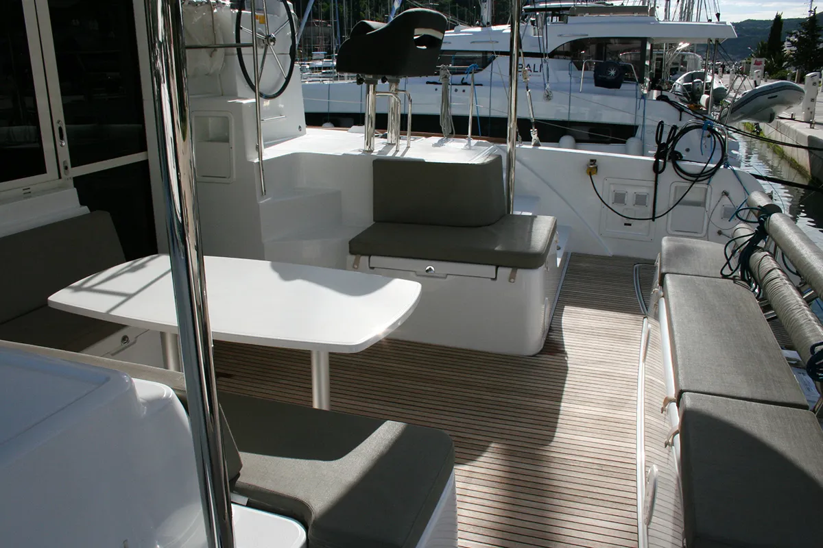 Deck of The Dove , a Lagoon 40 catamaran at Dubrovnik, Croatia