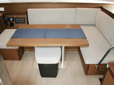 Salon of The Dove , a Lagoon 40 catamaran at Dubrovnik, Croatia