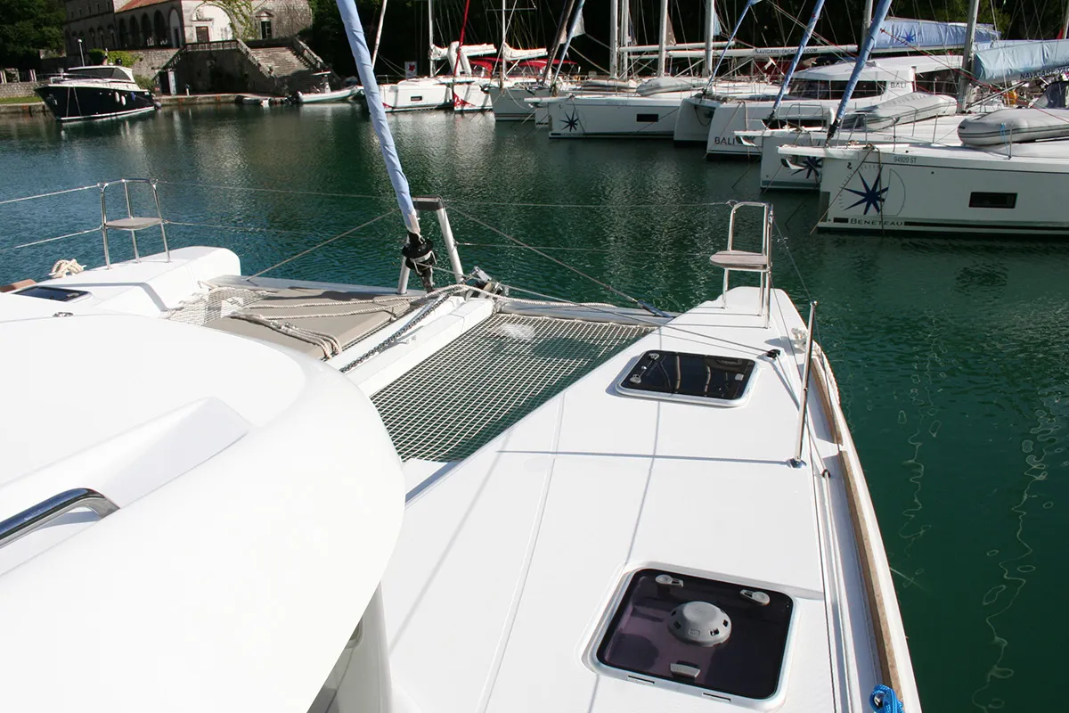 Deck of The Dove , a Lagoon 40 catamaran at Dubrovnik, Croatia