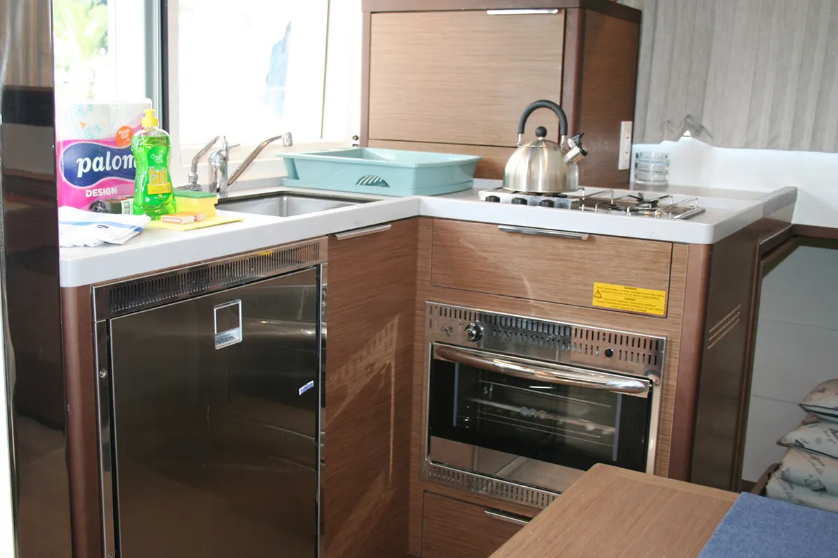Galley of The Dove , a Lagoon 40 catamaran at Dubrovnik, Croatia