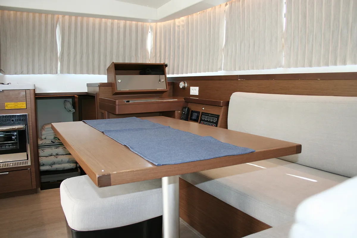 Salon of The Dove , a Lagoon 40 catamaran at Dubrovnik, Croatia