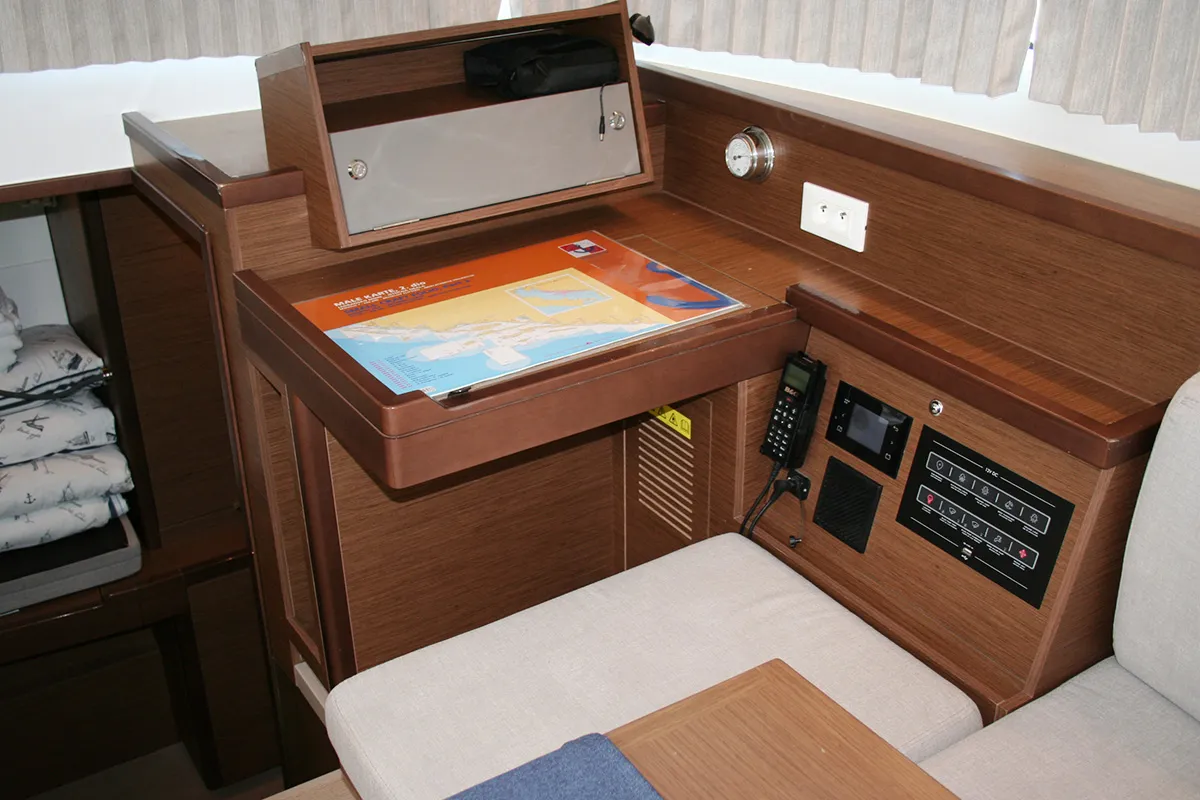 Salon of The Dove , a Lagoon 40 catamaran at Dubrovnik, Croatia