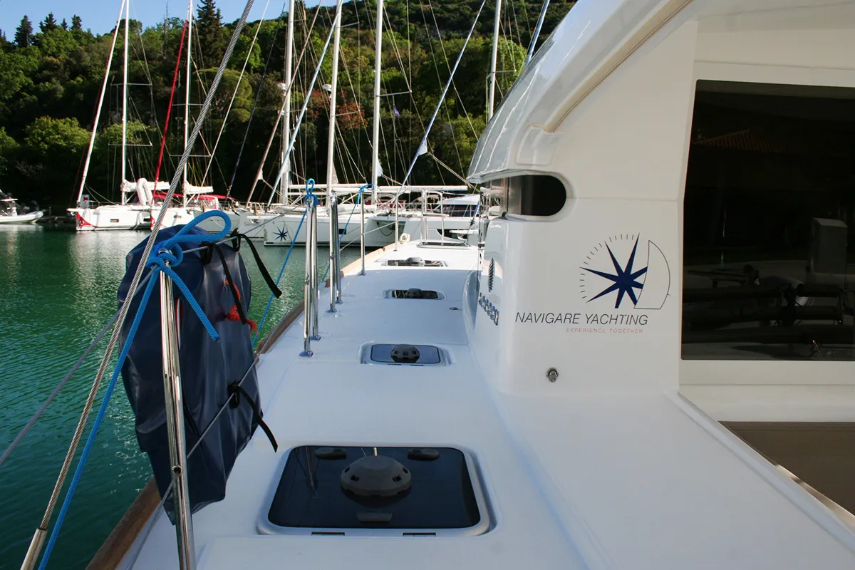 Deck of The Dove , a Lagoon 40 catamaran at Dubrovnik, Croatia