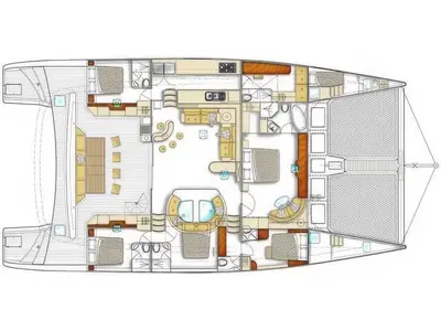 Floor plan of Skype, a Elan 40 sailboat at Saint-Tropez, France