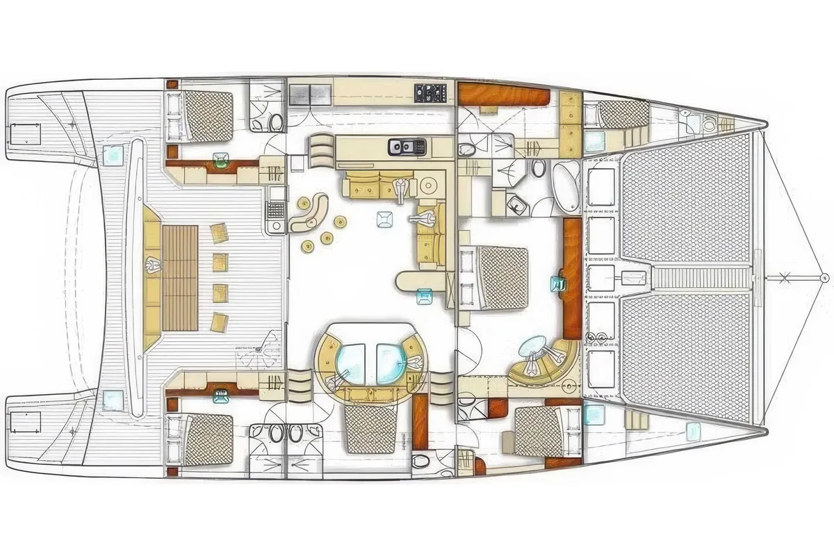Floor plan of Skype, a Elan 40 sailboat at Saint-Tropez, France