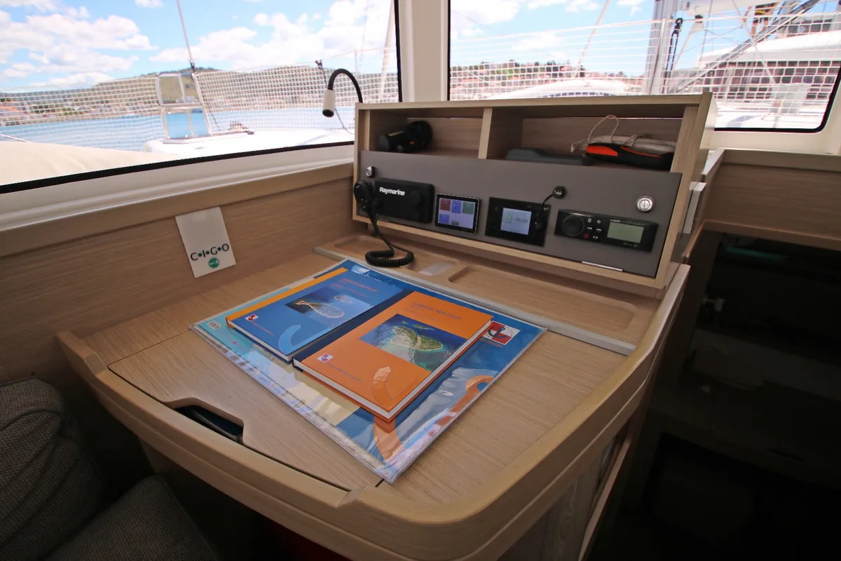 Salon of Sailing Breeze, a Lagoon 42 OW catamaran at Općina Rogoznica, Croatia