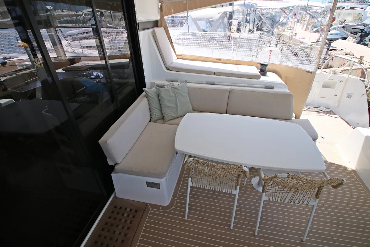 Deck of Sailing Breeze, a Lagoon 42 OW catamaran at Općina Rogoznica, Croatia