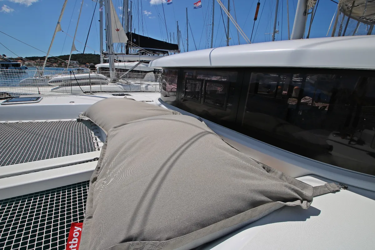 Deck of Sailing Breeze, a Lagoon 42 OW catamaran at Općina Rogoznica, Croatia