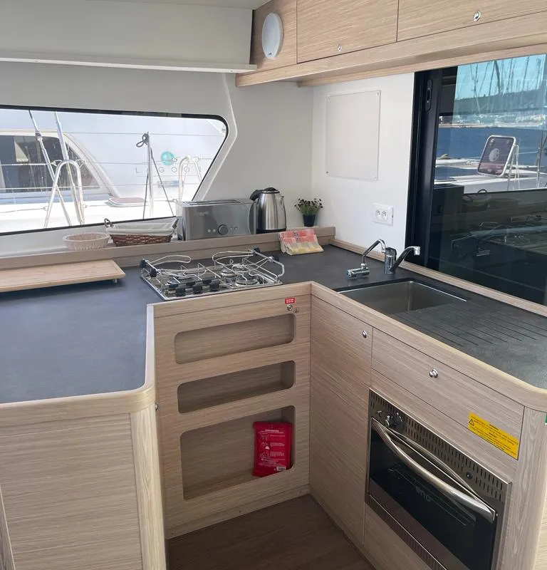 Galley of Sailing Breeze, a Lagoon 42 OW catamaran at Općina Rogoznica, Croatia