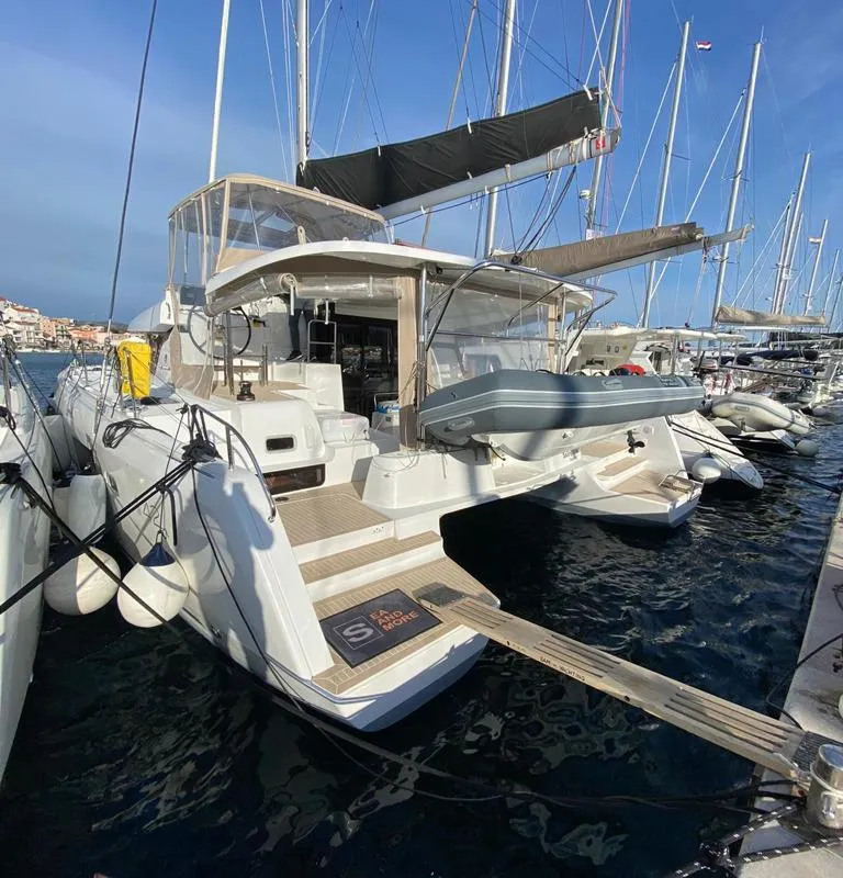 Exterior view of Sailing Breeze, a Lagoon 42 OW catamaran at Općina Rogoznica, Croatia