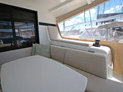 Salon of Sailing Breeze, a Lagoon 42 OW catamaran at Općina Rogoznica, Croatia