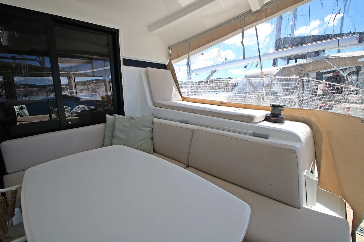 Salon of Sailing Breeze, a Lagoon 42 OW catamaran at Općina Rogoznica, Croatia