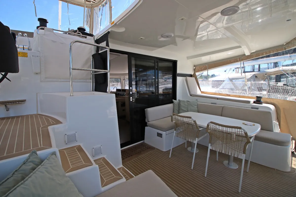 Deck of Sailing Breeze, a Lagoon 42 OW catamaran at Općina Rogoznica, Croatia