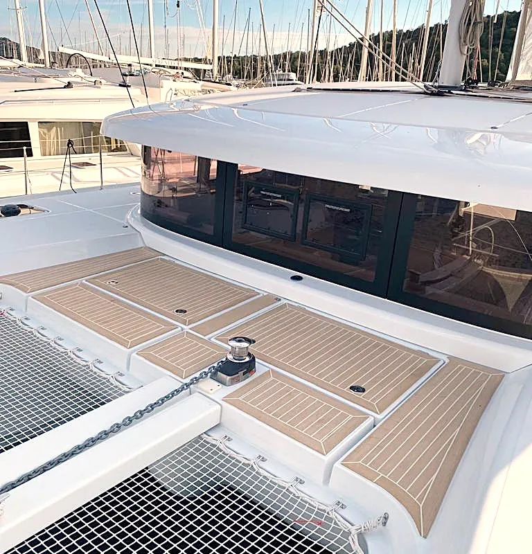 Deck of Sailing Breeze, a Lagoon 42 OW catamaran at Općina Rogoznica, Croatia