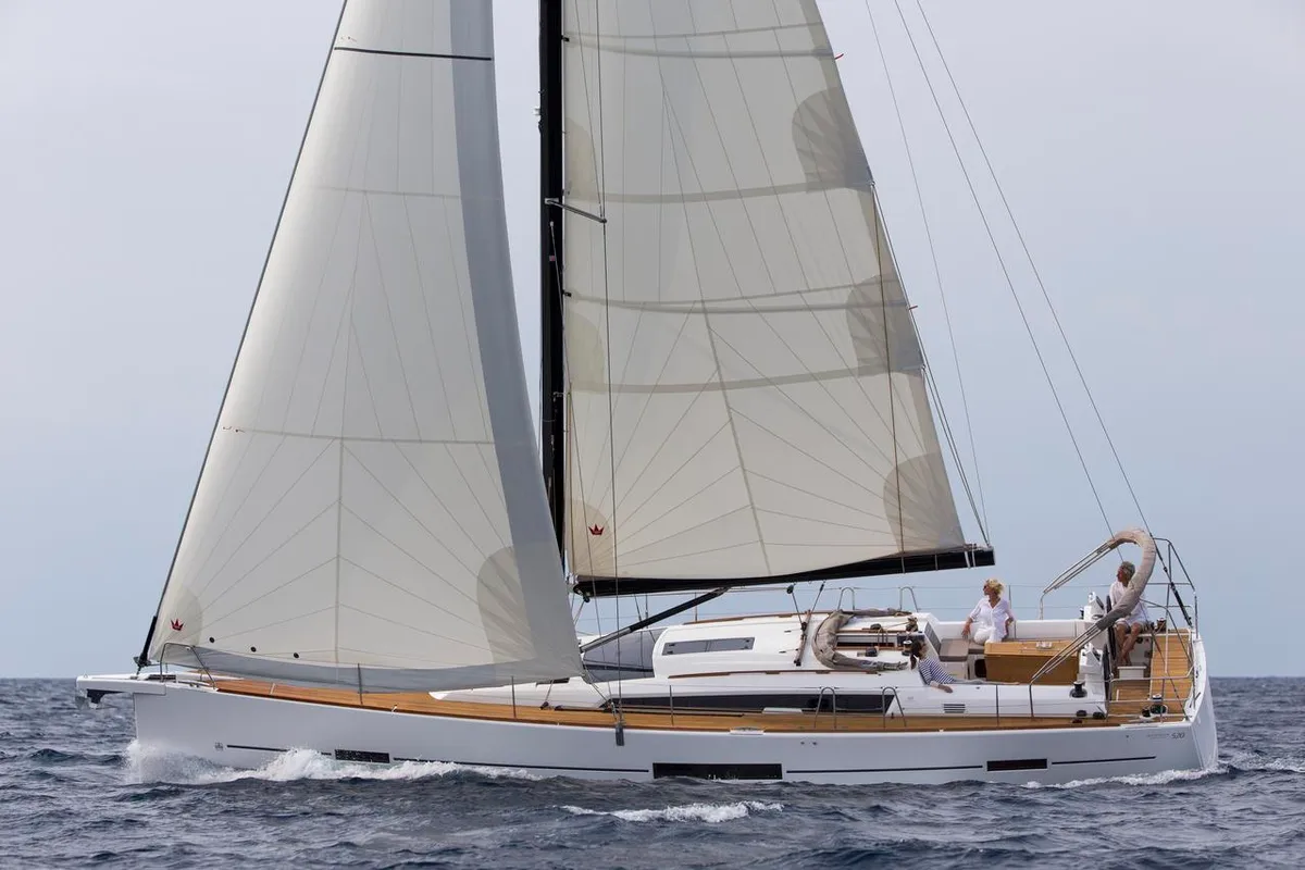 Exterior view of Notus, a Dufour 520 GL sailboat at Primošten, Croatia