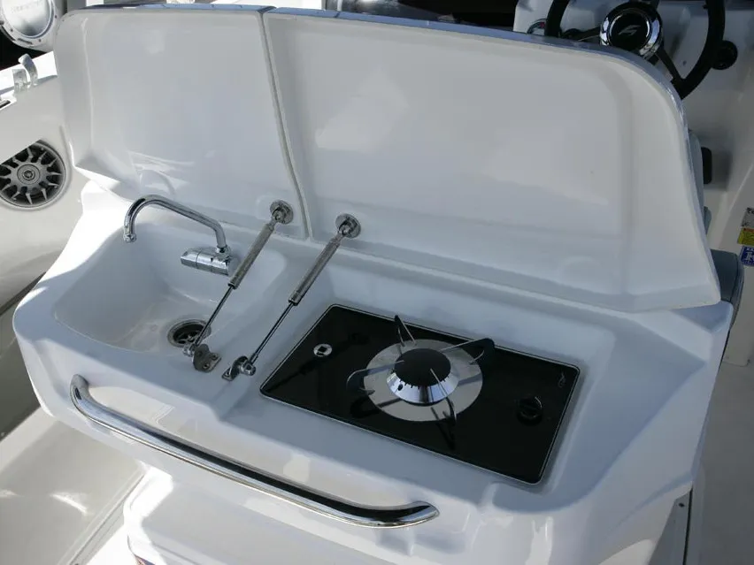 Galley of Meliti, a Karnic SL 702 motorboat at Lavrion, Greece